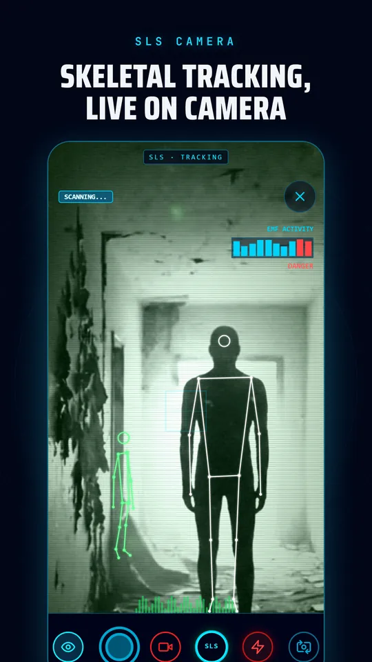 SLS camera tracking a skeletal figure